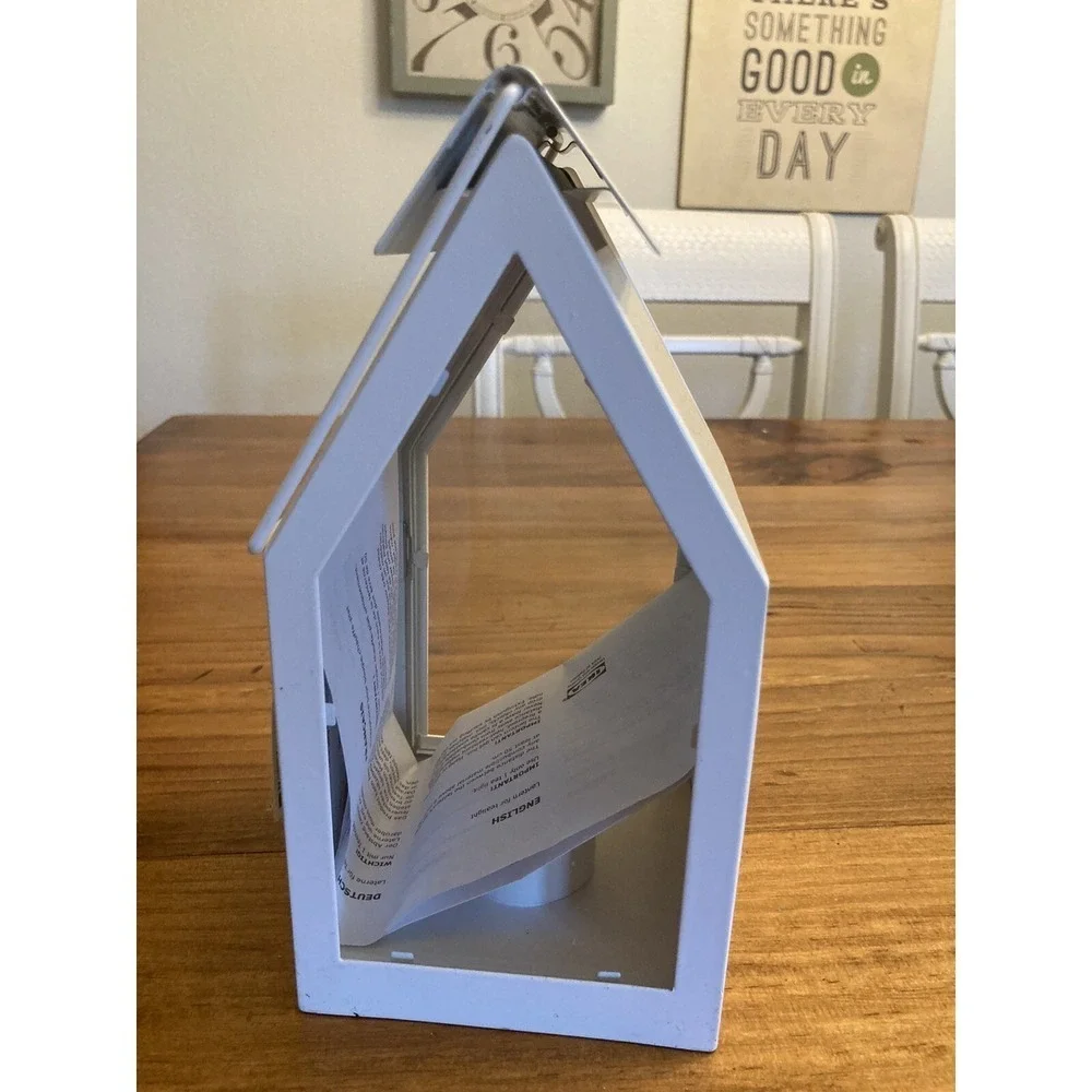 IKEA Sommar 2019 White Metal House Tea Light Lantern 304.183.08 NEW